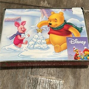 Disney Christmas Cards with Winnie the Pooh and Piglet 1999 vintage cards /envel